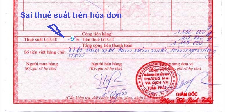 Cách hạch toán đối với trường hợp viết sai thuế suất - ảnh chính