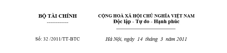 Thông tư 32/2011/TT-BTC Hướng dẫn về khởi tạo, phát hành và sử dụng hóa đơn điện tử