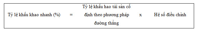 Cách trích khấu hao theo phương pháp số dư giảm dần có điều chỉnh -ct ti le khau hao nhanh