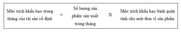 Cách trích khấu hao theo số lượng khối lượng sản phẩm - ct muc KH thang