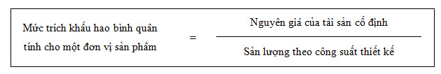 Cách trích khấu hao theo số lượng khối lượng sản phẩm - ct KH binh quan don vi sp