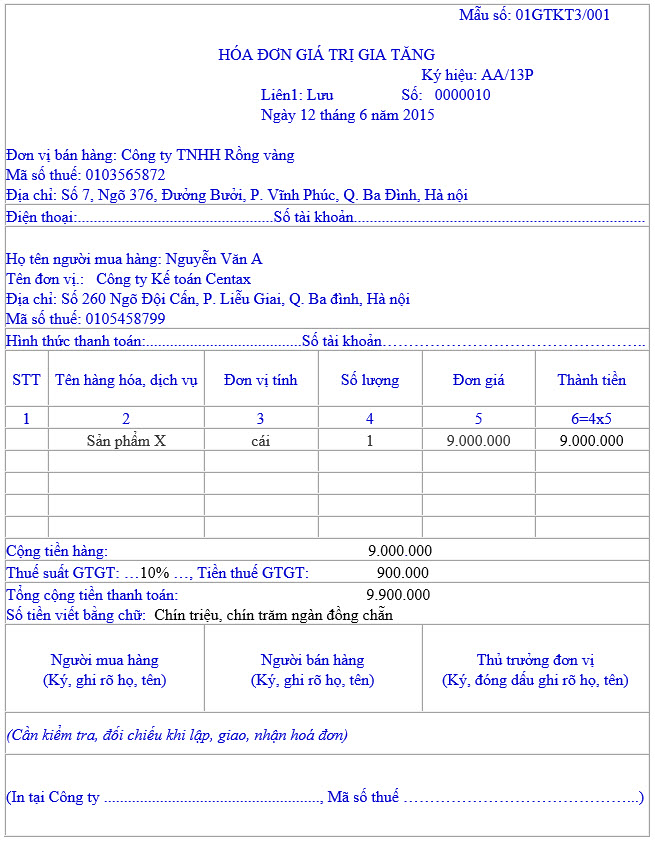 Cách viết hóa đơn chiết khấu thương mại theo từng lần mua hàng - hóa đơn
