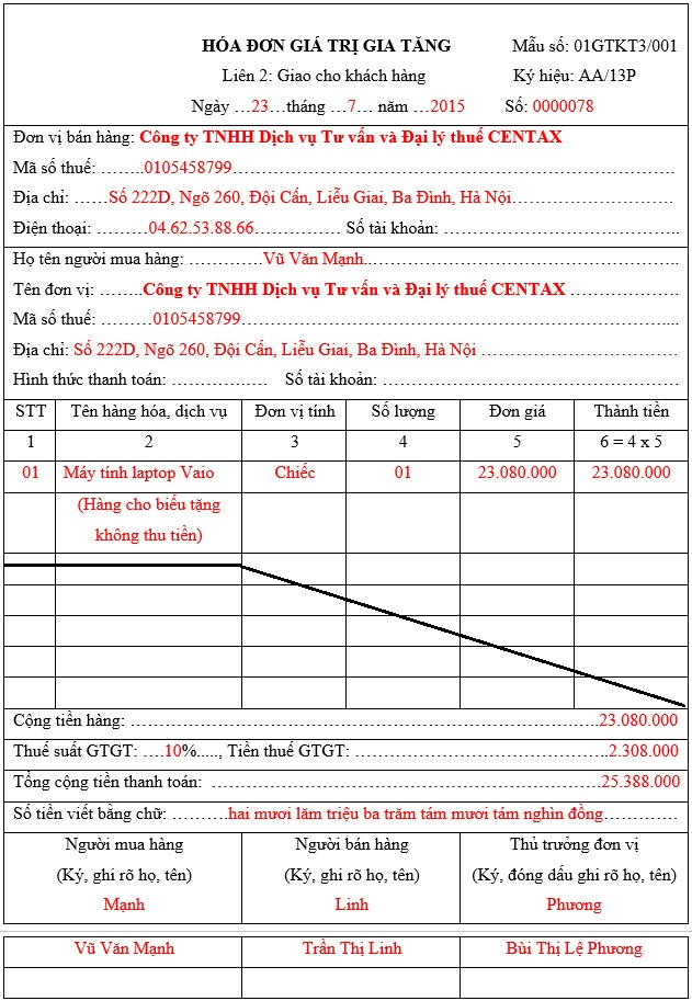 Cách viết hóa đơn đối với hàng hóa cho biếu tặng trả thay lương