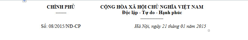 Nghị định số 08/2015/NĐ-CP - Hướng dẫn thi hành Luật hải quan