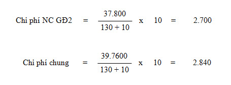 Phương pháp tính giá thành phân bước có tính giá thành nửa thành phẩm - phép tính 1