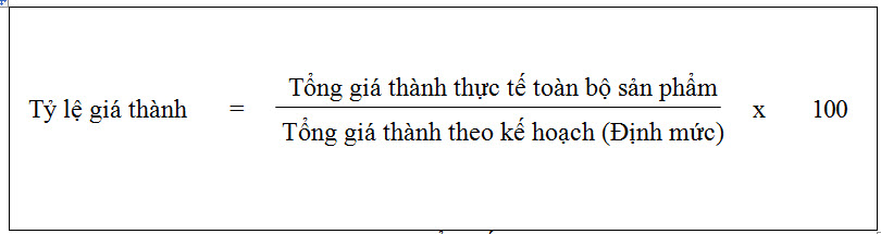 công thức tính giá thành theo phương pháp tỷ lệ