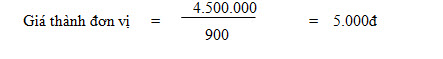 Phương pháp tính giá thành trực tiếp - phép tính