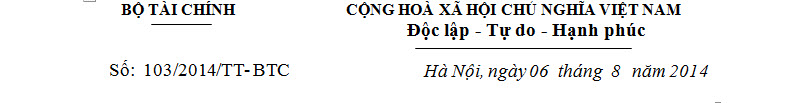 Thông tư 103/2014/TT-BTC - Quy định về thuế nhà thầu - ảnh 1