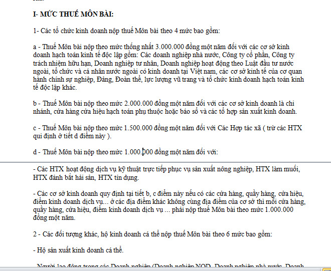 Thông tư số 96/2002/TT-BTC - Điều chỉnh mức Thuế môn bài