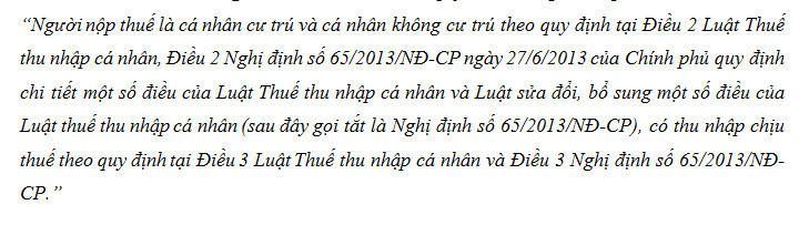 Tổng quan về thuế thu nhập cá nhân - thông tư
