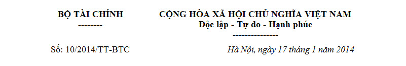 Thông tư 10/2014/TT-BTC hướng dẫn xử phạt vi phạm hành chính về hóa đơn
