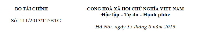 Thông tư 111 hướng dẫn thi hành Luật Thuế thu nhập cá nhân