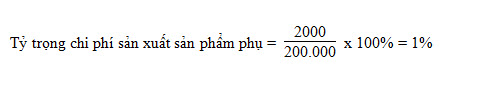 Phương pháp tính giá thành sản xuất có sản phẩm phụ