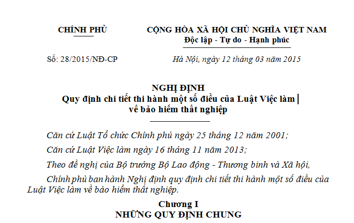 Nghị định 28/2015/NĐ-CP