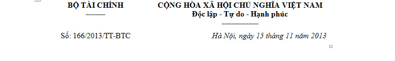 Thông tư số 166/2013/TT-BTC - Quy định xử phạt vi phạm hành chính về Thuế