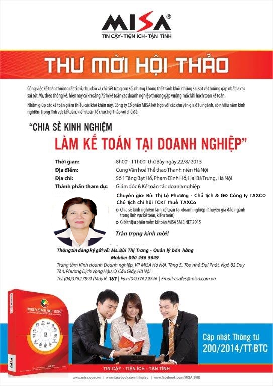 Hội thảo Chia sẻ kinh nghiệm làm kế toán tại doanh nghiệp