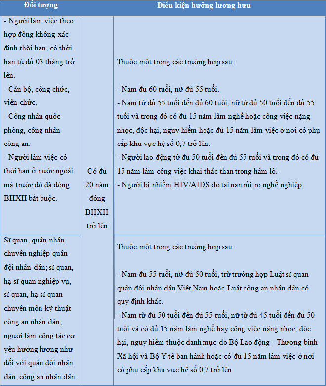 Quy định của Luật BHXH về chế độ hưu trí - ảnh 1