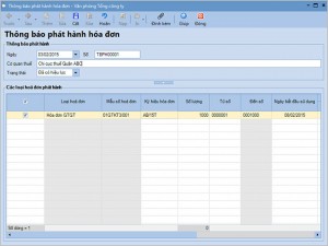 Số lượng hóa đơn được thông báo phát hành
