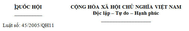 Luật thuế XNK số 45/2005/QH11