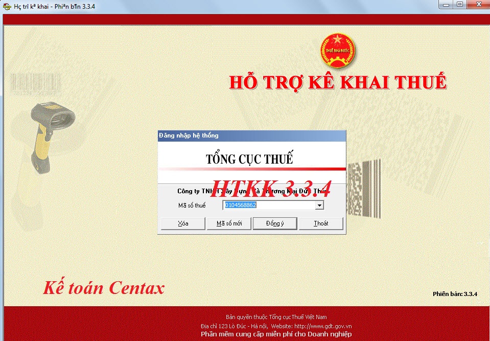 Cập nhập phần mềm HTKK 3.3.4 mới nhất ngày 11/09/2015