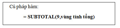 Cách sử dụng hàm SUBTOTAL trong kế toán Excel6