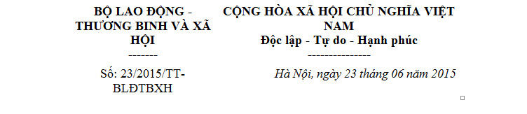 Thông tư 23/2015/TT-BLĐTBXH - Hướng dẫn quy định về tiền lương năm 2015