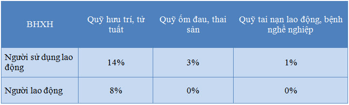 Tỷ lệ đóng BHXH, BHYT, BHTN từ năm 2016 - ảnh 1