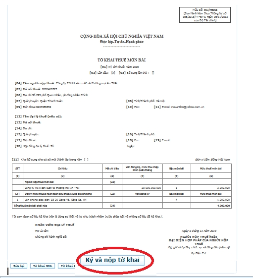 Hướng dẫn kê khai trực tuyến thuế môn bài - ảnh 6