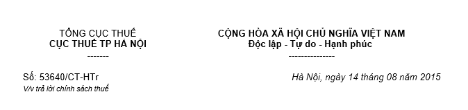 Công văn số 53640/CT-HTr về việc trả lời chính sách thuế - ảnh i