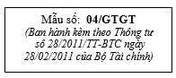Mẫu 04 GTGT Dành  cho người nộp thuế tính thuế theo phương pháp tính trực tiếp trên doanh thu - ảnh 1