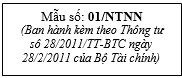 Mẫu số 01NTNN tờ khai thuế nhà thầu nước ngoài - ảnh 1