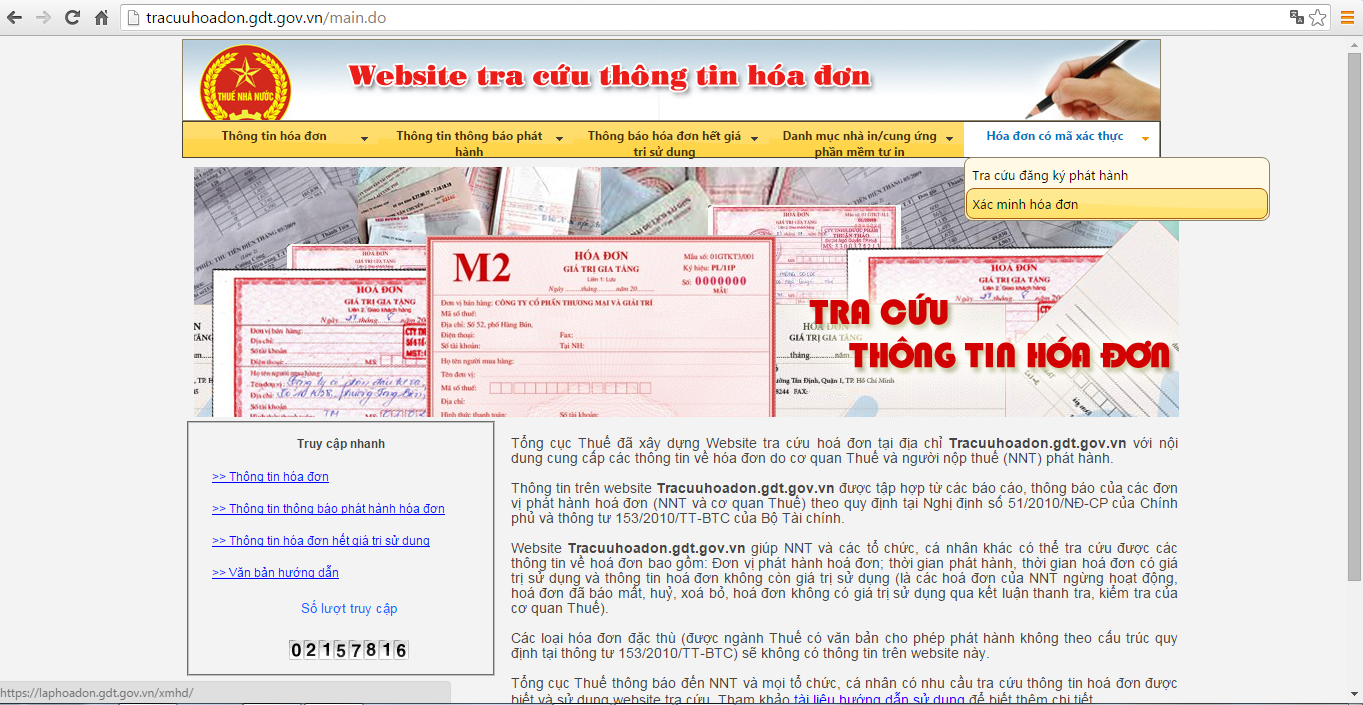 Video hướng dẫn tra cứu hóa đơn điện tử có xác thực trên trang của Tổng cục Thuế - B1