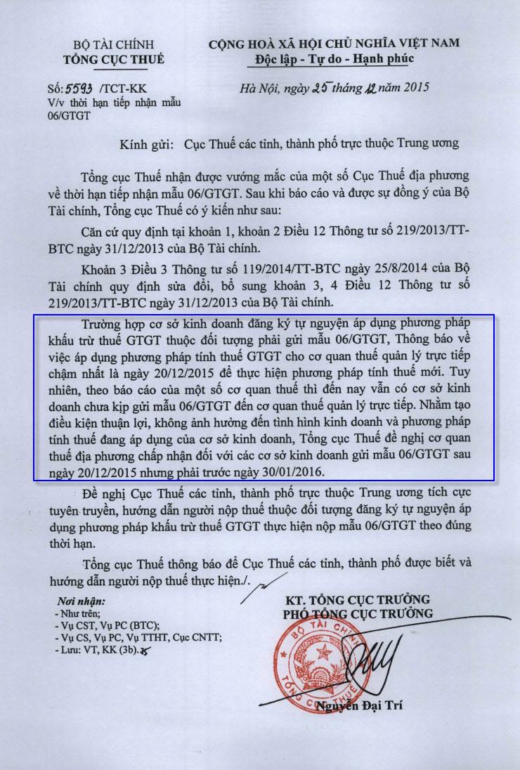 Gia hạn nộp mẫu 06 GTGT