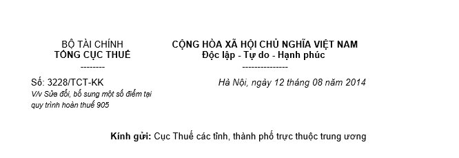 Cong van so 3228-TCT-KK