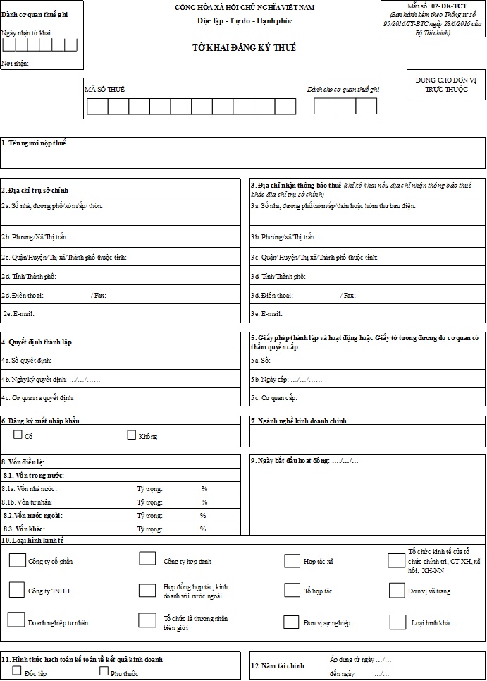 02-dk-tct 01- TT 95/2016/TT-BTC