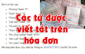 Viết tắt trên hóa đơn