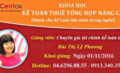 Khai giảng khóa kế toán thuế tổng hợp nâng cao tháng 11.