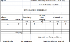 Bảng cân đối tài khoản theo Thông tư 133 – Mẫu số F01 – DNN.