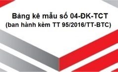 Hướng dẫn kê khai Mẫu số 04-ĐK-TCT (ban hành kèm TT95/2016/TT-BTC)