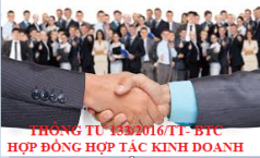 NGUYÊN TẮC KẾ TOÁN GIAO DỊCH HỢP ĐỒNG HỢP TÁC KINH DOANH THÔNG TƯ 133