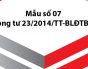 Mẫu số 07-Thông tư 23/2014/TT-BLĐTBXH