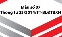 Mẫu số 07-Thông tư 23/2014/TT-BLĐTBXH