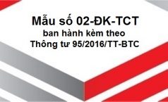 Mẫu số 02-ĐK-TCT (kèm theo Thông tư 95/2016/TT-BTC)