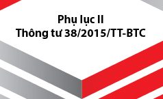 Phụ lục II Chỉ tiêu thông tin liên quan đến thủ tục hải hải quan điện tử đối với hàng hóa xuất khẩu, nhập khẩu ban hành kèm theo Thông tư số 38/2015/TT-BTC
