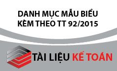 Danh mục mẫu biểu kèm Thông tư 92/2015/TT-BTC