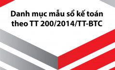 Danh mục mẫu sổ kế toán theo Thông tư 200/2014/TT-BTC