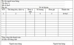 File excel để viết hóa đơn