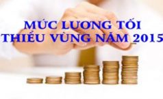 Mức lương tối thiểu vùng năm 2015 áp dụng đối với người lao động làm việc ở doanh nghiệp