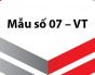 Mẫu Bảng phân bổ nguyên liệu vật liệu công cụ dụng cụ Mẫu số 07 – VT theo Thông tư 200/2014/TT-BTC