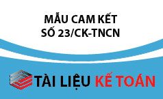 Mẫu cam kết số 23/CK-TNCN